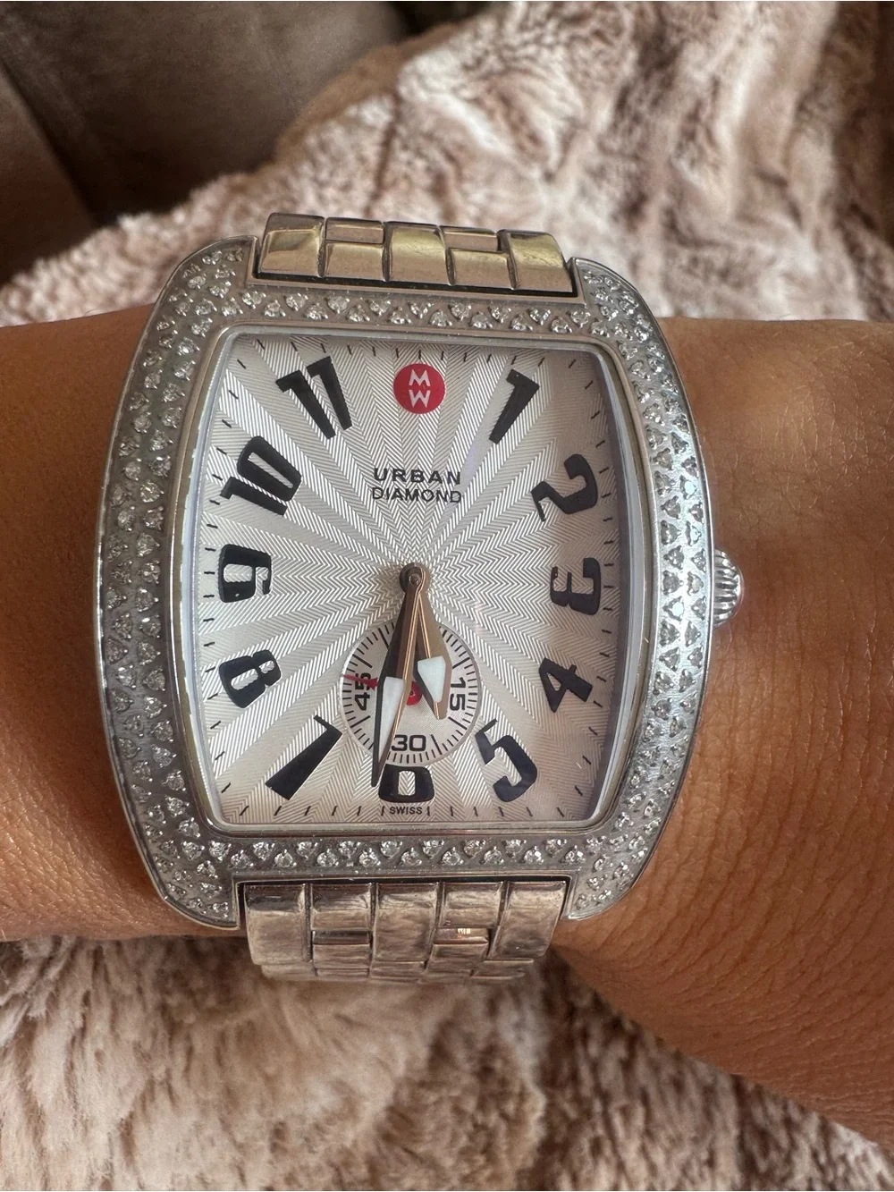 Michele Urban Diamond Swiss Watch – 1.27 CT TW Diamond Bezel – Stainless Steel - Picture 1 of 15